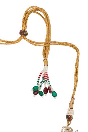 Nazaakat By Samara Singh Gold Plated Stone Drop Choker Necklace With Earrings Online at Aza Fashions Nazaakat By Samara Singh_Gold Plated Stone Drop Choker Necklace With Earrings _Online_at_Aza_Fashions