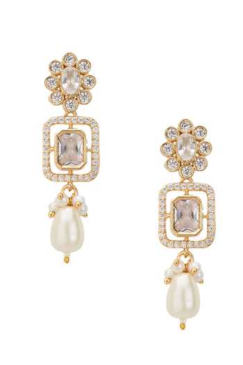 Nazaakat By Samara Singh Gold Plated Stone Drop Choker Necklace And Earrings Set Online at Aza Fashions Nazaakat By Samara Singh_Gold Plated Stone Drop Choker Necklace And Earrings Set _Online_at_Aza_Fashions