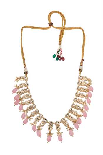 Buy Nazaakat By Samara Singh Gold Plated Pastel Stone Drop Necklace With Earrings Online at Aza Fashions Buy_Nazaakat By Samara Singh_Gold Plated Pastel Stone Drop Necklace With Earrings _Online_at_Aza_Fashions