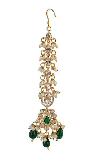 Nazaakat By Samara Singh Gold Plated Floral Stone Drop Embellished Necklace Set Online at Aza Fashions Nazaakat By Samara Singh_Gold Plated Floral Stone Drop Embellished Necklace Set _Online_at_Aza_Fashions