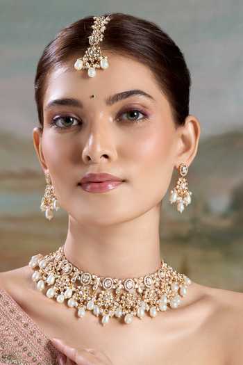 Nazaakat By Samara Singh Stone Embellished Necklace Set