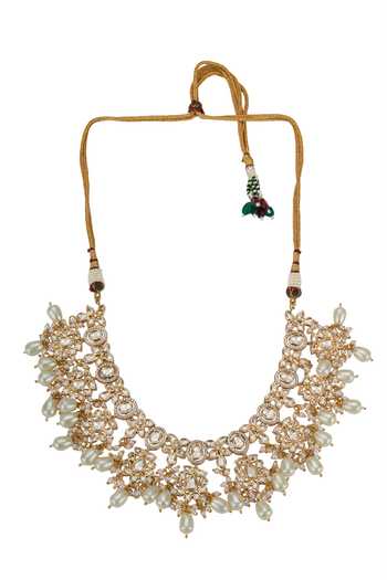 Shop Nazaakat By Samara Singh Gold Plated Stone Embellished Necklace Set Online at Aza Fashions Shop_Nazaakat By Samara Singh_Gold Plated Stone Embellished Necklace Set _Online_at_Aza_Fashions