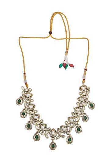 Nazaakat By Samara Singh Gold Plated Stone Embellished Choker Necklace Set Online at Aza Fashions Nazaakat By Samara Singh_Gold Plated Stone Embellished Choker Necklace Set _Online_at_Aza_Fashions