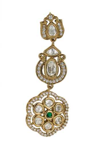 Shop Nazaakat By Samara Singh Gold Plated Floral Embellished Choker Necklace Set Online at Aza Fashions Shop_Nazaakat By Samara Singh_Gold Plated Floral Embellished Choker Necklace Set _Online_at_Aza_Fashions