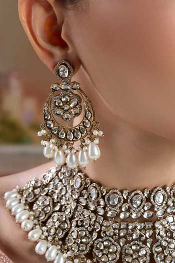 Nazaakat By Samara Singh Gold Plated Heavy Embellished Necklace Set at Aza Fashions Nazaakat By Samara Singh_Gold Plated Heavy Embellished Necklace Set _at_Aza_Fashions