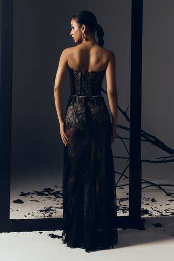 Tisharth By Shivani Lace Bustier Gown 