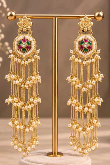 Queens Jewels Multi-Strand Chandelier Earrings 