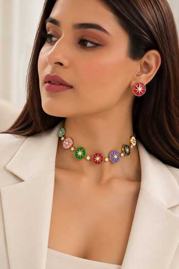 Queens Jewels Multicolor Star Choker Set 