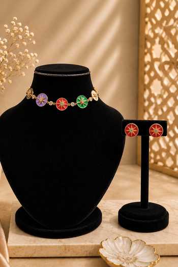 Queens Jewels Multicolor Star Choker Set 