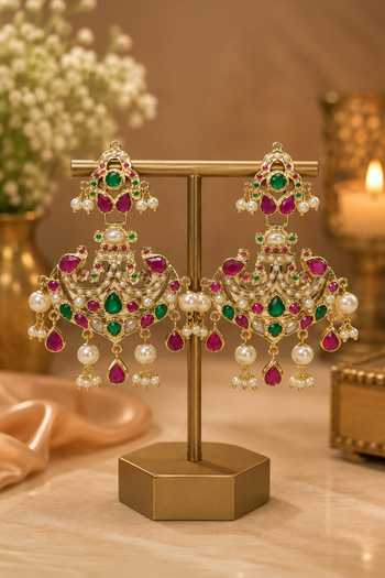 Queens Jewels Jadau Chandbali Earrings 