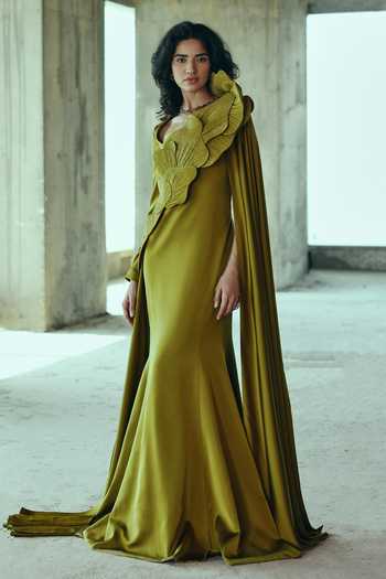 Supria Munjal Sculpted Floral Gown 