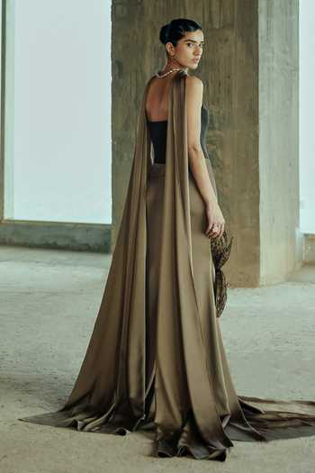 Supria Munjal Sculpted Draped Gown 