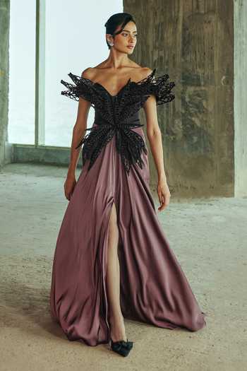 Supria Munjal Winged Draped Gown 