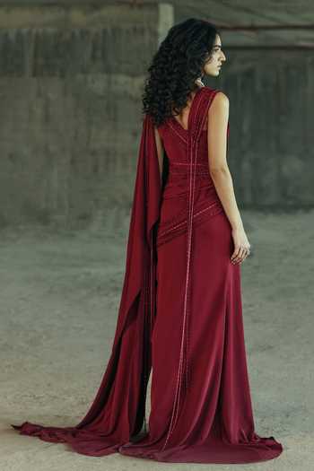 Supria Munjal Draped Embellished Gown 
