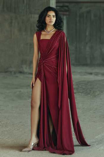 Supria Munjal Draped Embellished Gown 
