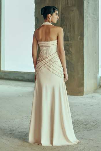 Supria Munjal Draped Halter Dress 