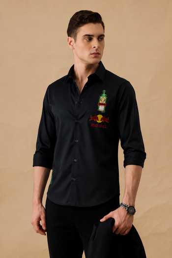 Heartistry By Anky Black Cotton Bro Code Jagermeister And Red Bull Shirt Online at Aza Fashions Heartistry By Anky_Black Cotton Bro Code Jagermeister And Red Bull Shirt _Online_at_Aza_Fashions