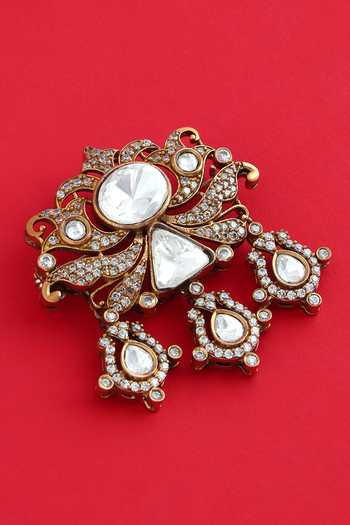 Buy Modarta Gold Crystal Collar Pin Brooch Online at Aza Fashions Buy_Modarta_Gold Crystal Collar Pin Brooch _Online_at_Aza_Fashions