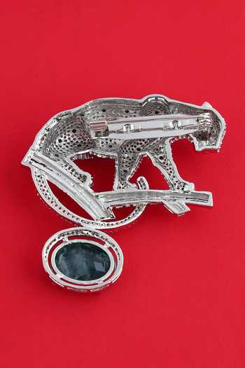 Modarta Leopard Crystal Brooch Pin 