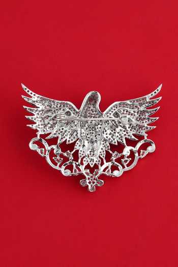 Modarta Eagle Crest Crystal Lapel Brooch 