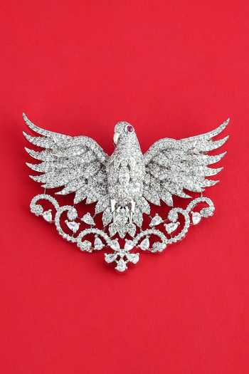 Modarta Eagle Crest Crystal Lapel Brooch 