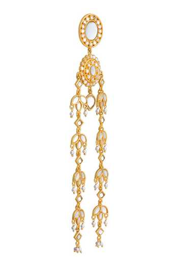 Zariin White Chaand Roop Embellished Earrings Online at Aza Fashions Zariin_White Chaand Roop Embellished Earrings _Online_at_Aza_Fashions