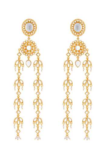 Buy Zariin White Chaand Roop Embellished Earrings Online at Aza Fashions Buy_Zariin_White Chaand Roop Embellished Earrings _Online_at_Aza_Fashions