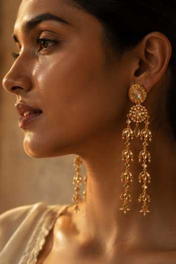 Zariin Chaand Roop Embellished Earrings 