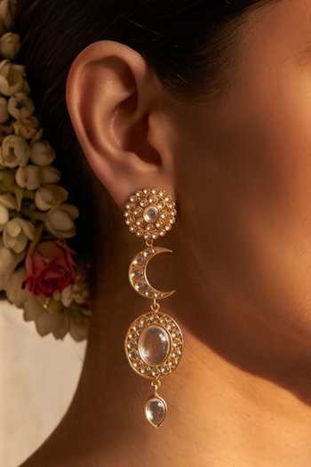 Zariin Kiran Mirror Polki Dangler Earrings 