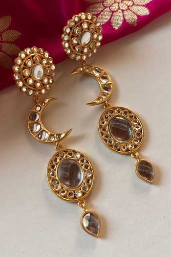 Zariin Kiran Mirror Polki Dangler Earrings 