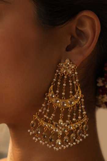 Zariin Resham Polki Embellished Earrings 