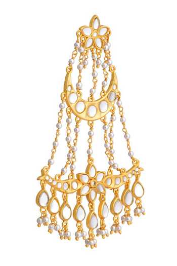 Buy Zariin White Resham Polki Embellished Earrings Online at Aza Fashions Buy_Zariin_White Resham Polki Embellished Earrings _Online_at_Aza_Fashions