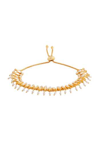 Zariin White Aaina Mirror Polki Embellished Bracelet Online at Aza Fashions Zariin_White Aaina Mirror Polki Embellished Bracelet _Online_at_Aza_Fashions