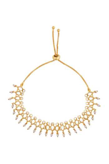 Buy Zariin White Aaina Mirror Polki Embellished Bracelet Online at Aza Fashions Buy_Zariin_White Aaina Mirror Polki Embellished Bracelet _Online_at_Aza_Fashions