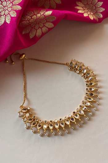 Zariin Aaina Mirror Polki Embellished Bracelet 