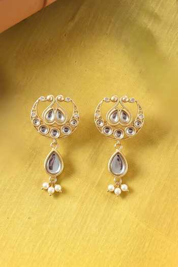Buy Zariin White Chaand Roop Embellished Earrings Online at Aza Fashions Buy_Zariin_White Chaand Roop Embellished Earrings _Online_at_Aza_Fashions