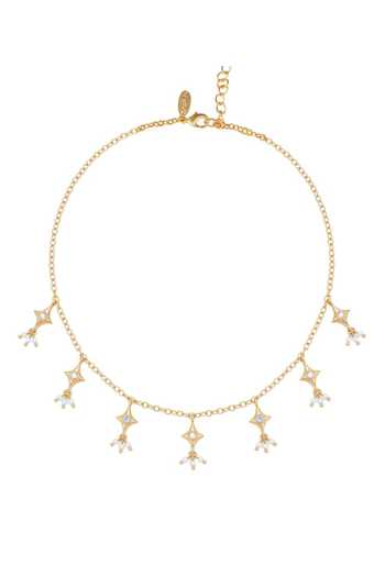 Zariin White Sitara Boond Embellished Necklace Online at Aza Fashions Zariin_White Sitara Boond Embellished Necklace _Online_at_Aza_Fashions
