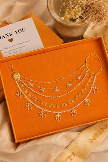 Buy Zariin White Sitara Jaal Embellished Kaan Chain Online at Aza Fashions Buy_Zariin_White Sitara Jaal Embellished Kaan Chain _Online_at_Aza_Fashions