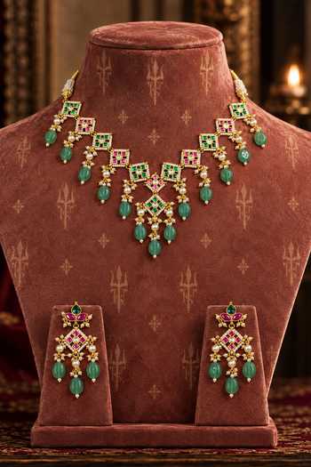 Tussya Maharani Kundan Necklace Set 