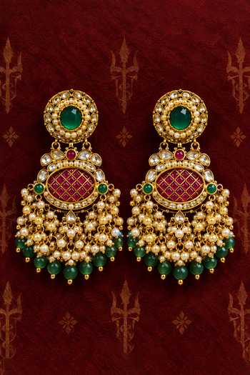 Tussya Gold Plated Indumati Kundan Necklace Set Online at Aza Fashions Tussya_Gold Plated Indumati Kundan Necklace Set _Online_at_Aza_Fashions