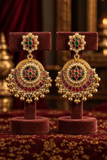 Tussya Gold Plated Devayani Kundan Necklace Set Online at Aza Fashions Tussya_Gold Plated Devayani Kundan Necklace Set _Online_at_Aza_Fashions