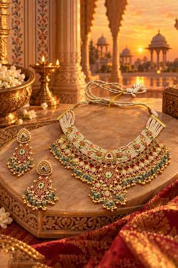 Buy Tussya Gold Plated Suhasini Kundan Necklace Set Online at Aza Fashions Buy_Tussya_Gold Plated Suhasini Kundan Necklace Set _Online_at_Aza_Fashions
