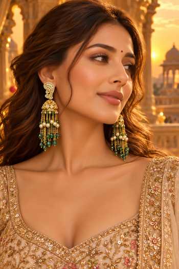 Tussya Damayanti Kundan Jhumka Earrings 