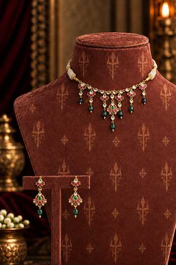 Tussya Rajashree Kundan Necklace Set 