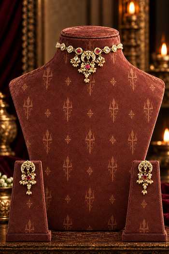 Tussya Rajkanthi Kundan Necklace Set 
