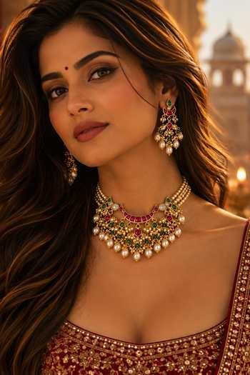 Tussya Mrigakshi Kundan Necklace Set 