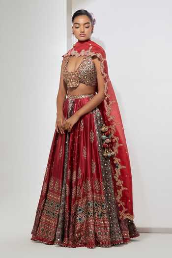 Buy Aum By Asit And Ashima Red , Modal, Organza Sweetheart Cherry Ajrakh Printed Lehenga Set Online at Aza Fashions Buy_Aum By Asit And Ashima_Red , Modal, Organza Sweetheart Cherry Ajrakh Printed Lehenga Set _Online_at_Aza_Fashions