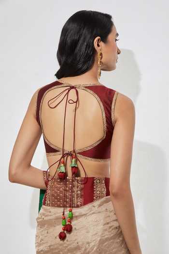 Buy Aum By Asit And Ashima Gold Raw Silk, Silk, Tissue, Brocade Sweetheart Neck Ivory Saree With Blouse Online at Aza Fashions Buy_Aum By Asit And Ashima_Gold Raw Silk, Silk, Tissue, Brocade Sweetheart Neck Ivory Saree With Blouse _Online_at_Aza_Fashions