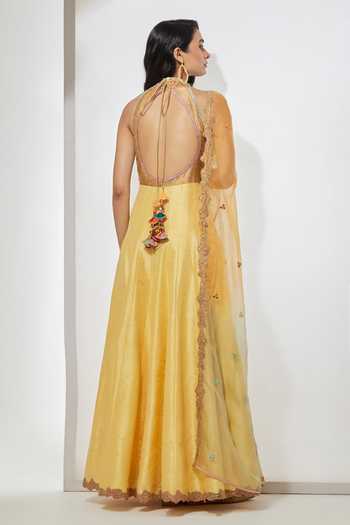 Aum By Asit And Ashima Sleeveless Anarkali With Dupatta 