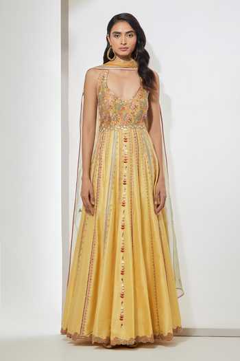 Aum By Asit And Ashima Sleeveless Anarkali With Dupatta 